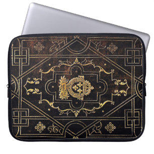 Housse Pour Ordinateur Portable Cuir et or tombés
