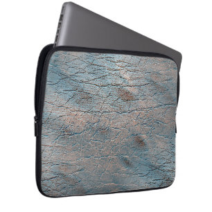 Housse Pour Ordinateur Portable Cuir gris et bronzé taché avec une teinte satinée