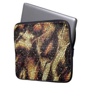 Housse Pour Ordinateur Portable Cuir Reptile avec taches jaunâtres et brunes ?