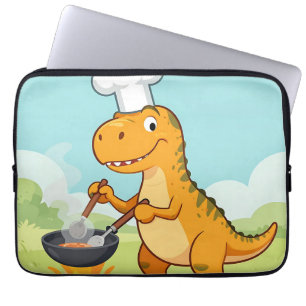 Housse Pour Ordinateur Portable Cuisinier Dinosaure Cuisine Drôle