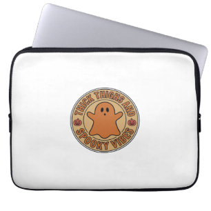 Housse Pour Ordinateur Portable Cuisses Épaisses et Vibes Effrayantes Tee Ghost Ha