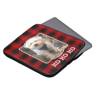 Housse Pour Ordinateur Portable Custom Christmas Red and Black Plaid Photo Frame