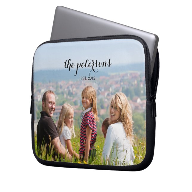 Housse Pour Ordinateur Portable Custom Cute Beautiful Smiling Family Photo College (devant gauche)