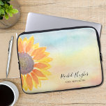 Housse Pour Ordinateur Portable Custom Name Yellow Sunflower Life Coach<br><div class="desc">This unique Lap Top Sleeve is decorated with a yellow sunflower on a watercolor background. Easily customizable with your name and occupation. Use the Customize Further option to change the text size, style or color if you wish. Because we create our own artwork you won't find this exact image from...</div>