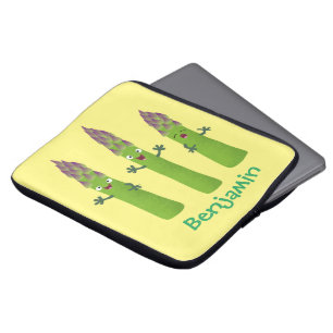 Housse Pour Ordinateur Portable Cute asperges chantant un trio végétal dessin anim