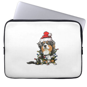 Housse Pour Ordinateur Portable Cute berger australien Père Noël Christmas Tree Li