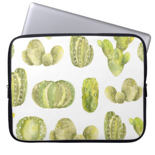 Housse Pour Ordinateur Portable Cute Cactus, Aquarelle Décor Sans Couleur.