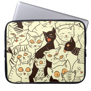Housse Pour Ordinateur Portable Cute Cats Vintage Motif papier peint