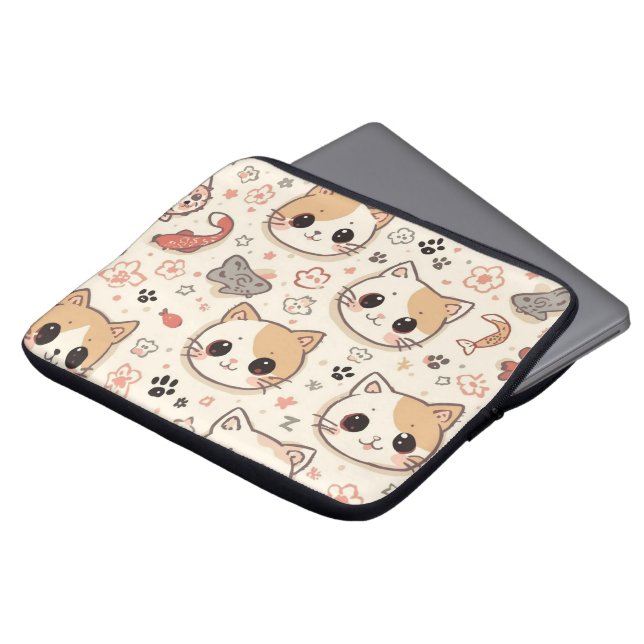 Housse Pour Ordinateur Portable Cute Chat simple chaton Motif (Devant haut)