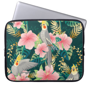 Housse Pour Ordinateur Portable Cute Cockatiel Parrot Motif Vintage