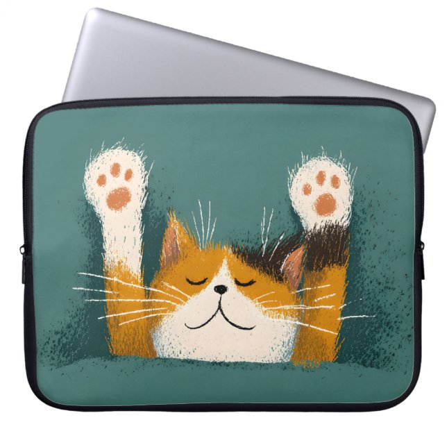 Housse Pour Ordinateur Portable Cute Drôle Chat Nap (Devant)