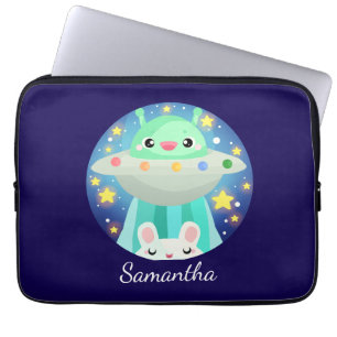 Housse Pour Ordinateur Portable Cute Espace Créature Et Lapin Lapin Lapin