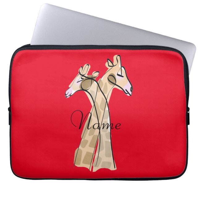 Housse Pour Ordinateur Portable Cute Giraffe Couple Thunder_Cove (Devant)