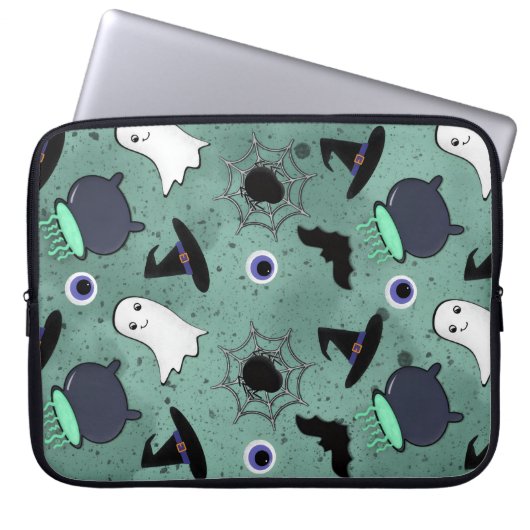 Housse Pour Ordinateur Portable Cute Halloween Motif sans couture (Devant)