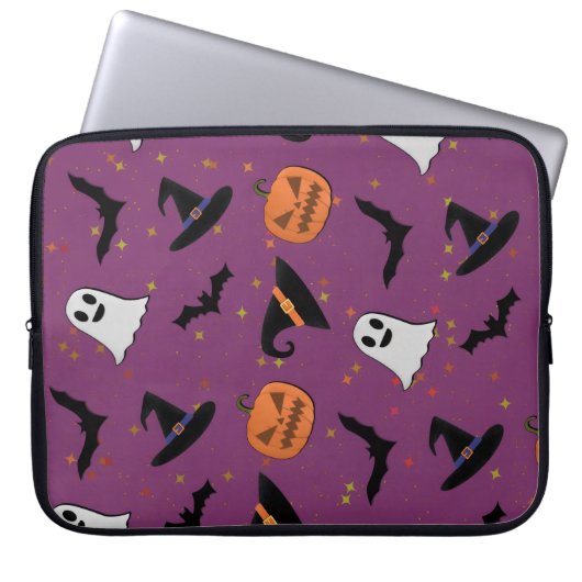 Housse Pour Ordinateur Portable Cute Halloween Motif sans couture (Devant)