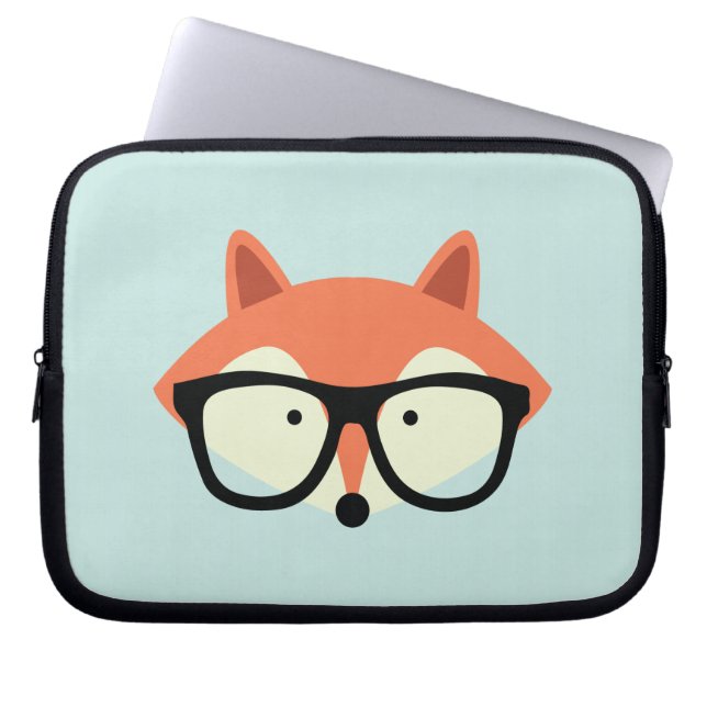 Housse Pour Ordinateur Portable Cute Hipster Red Fox (Devant)