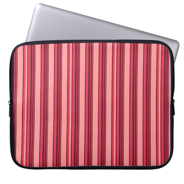 Housse Pour Ordinateur Portable Cute hot pink stripes (Devant)