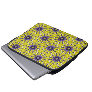 Housse Pour Ordinateur Portable Cute jaune violet kaléidoscope Motif géométrique