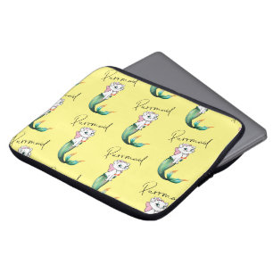 Housse Pour Ordinateur Portable Cute Kitten Purrmaid - Fun Mermaid Design de chat