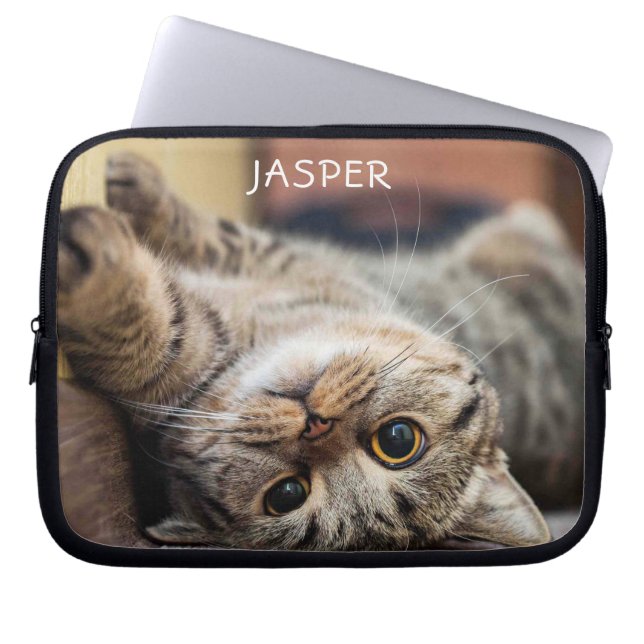 Housse Pour Ordinateur Portable Cute Kitty Chat Portable Personnalisé Manche (Devant)