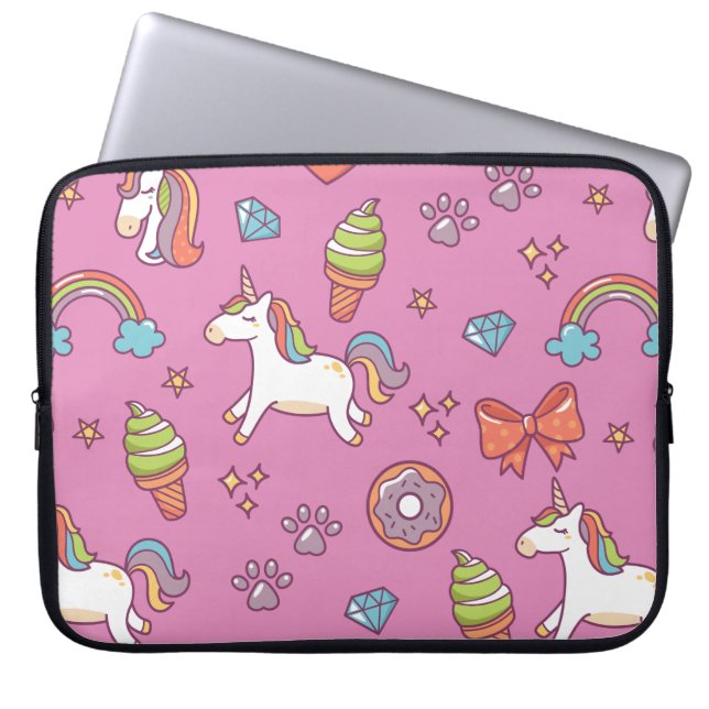 Housse Pour Ordinateur Portable Cute Magic Unicorn (Devant)