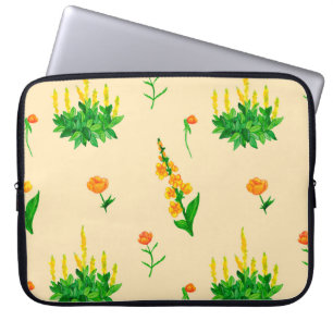 Housse Pour Ordinateur Portable Cute motif floral sans soudure avec illus dessiné