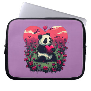 Housse Pour Ordinateur Portable Cute Panda Holding Heart - cadeau de la Saint-Vale