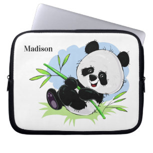 Housse Pour Ordinateur Portable Cute Panda nom personnalisé manches d'ordinateur p
