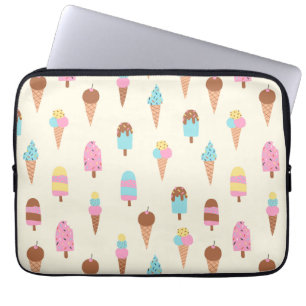 Housse Pour Ordinateur Portable Cute Pastel Motif de crème glacée