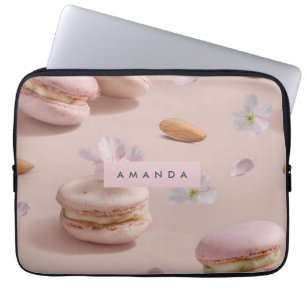 Housse Pour Ordinateur Portable Cute personnalisée Pastel Macaron Fleur aux amande