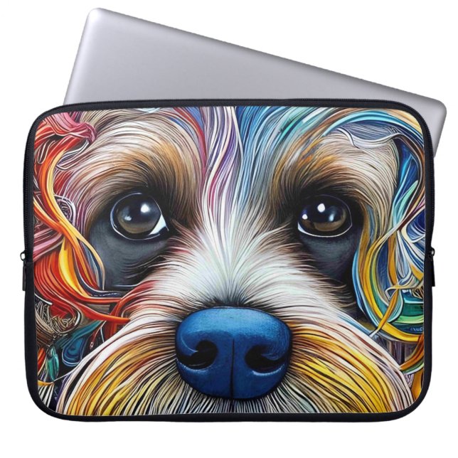 Housse Pour Ordinateur Portable Cute Pop Art Terrier (Devant)