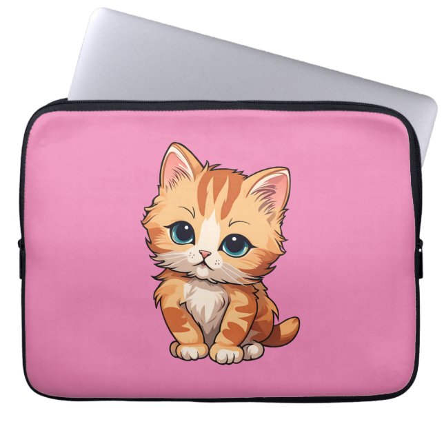 Housse Pour Ordinateur Portable Cute tabby Chat (Devant)