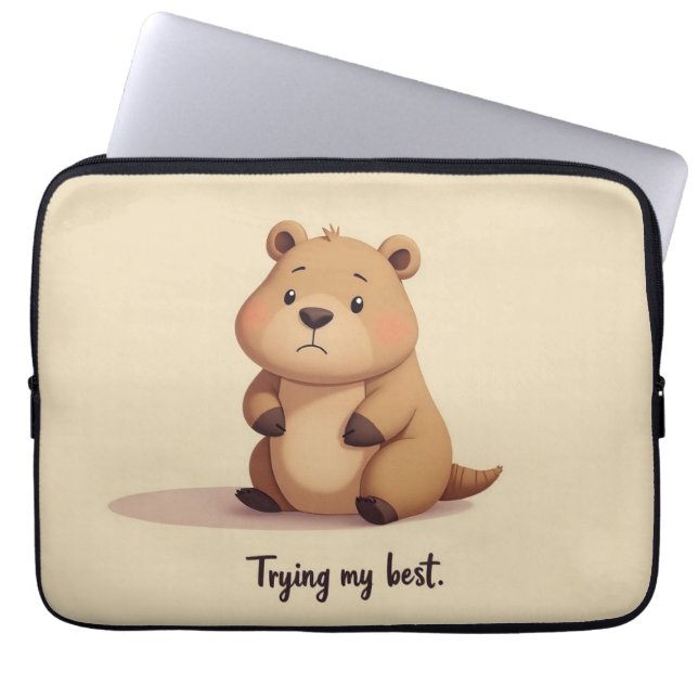 Housse Pour Ordinateur Portable Cute tired capybara (Devant)