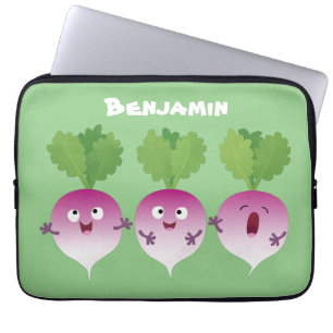 Housse Pour Ordinateur Portable Cute turnip légumes trio chanter dessin animé