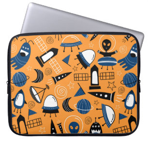 Housse Pour Ordinateur Portable Cute ufo vaisseaux aliens, planètes, galaxies cous
