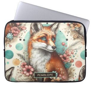 Housse Pour Ordinateur Portable Cute Vintage Watercolo Fox peinture