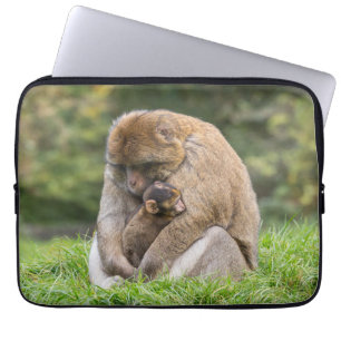 Housse Pour Ordinateur Portable Cutest Baby Animals Barbary Macaque Family