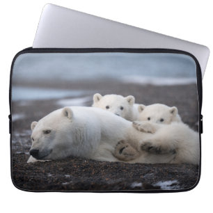 Housse Pour Ordinateur Portable Cutest Baby Animals   Polar Bear Family Alaska
