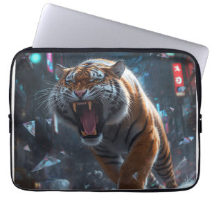 Housse Pour Ordinateur Portable Cyber Tiger Rugissement Art Mural