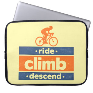 Housse Pour Ordinateur Portable Cyclisme Monter Descendre Citation Vintage