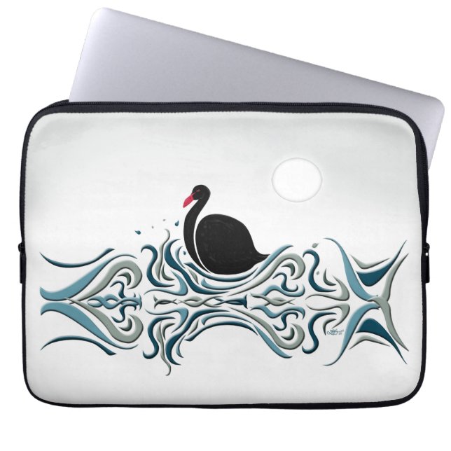 Housse Pour Ordinateur Portable Cygne noir (Devant)