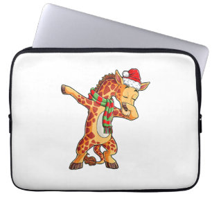 Housse Pour Ordinateur Portable Dabbing Giraffe Père Noël T Shirt Christmas Kids B