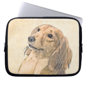 Housse Pour Ordinateur Portable Dachshund (Longhaerien) Peinture - Art Chien origi