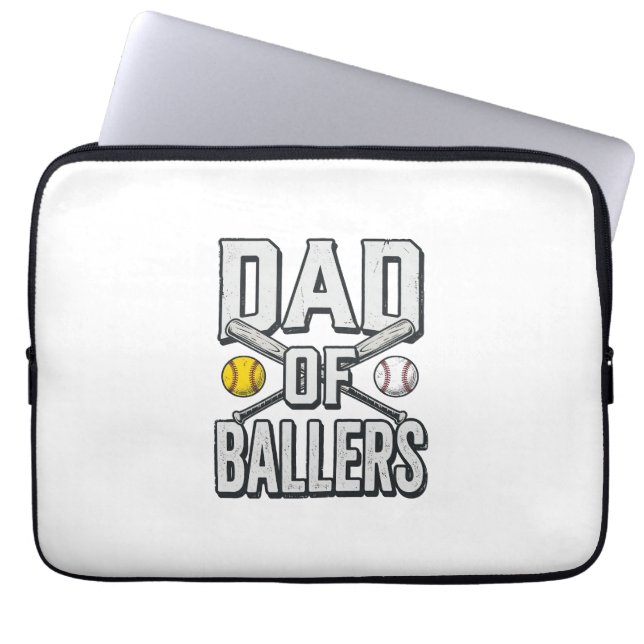 Housse Pour Ordinateur Portable Dad of Ballers Softball and Baseball Vintage Shirt (Devant)