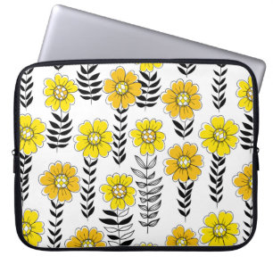 Housse Pour Ordinateur Portable Daisy dooda en jaune et noir
