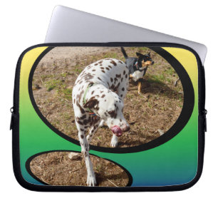 Housse Pour Ordinateur Portable Dalmatien Sortant Du Cadre De Fenêtre,