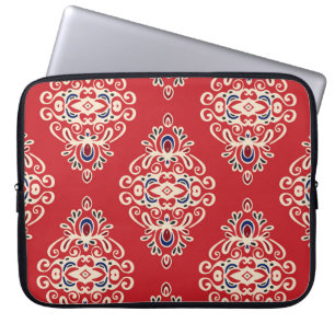 Housse Pour Ordinateur Portable Damask Vintage : Flourish Seamless Motif.