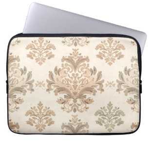 Housse Pour Ordinateur Portable Damassé vintage élégant beige maison de campagne f
