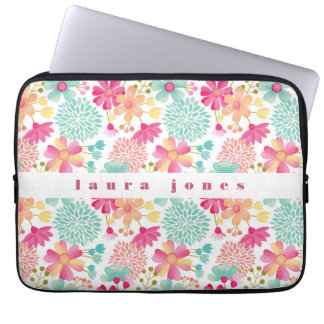 Housse Pour Ordinateur Portable Dames Filles Peintes Floral Nom Coque