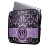 Housse Pour Ordinateur Portable Damier Monogramme Violet et Noir (devant gauche)